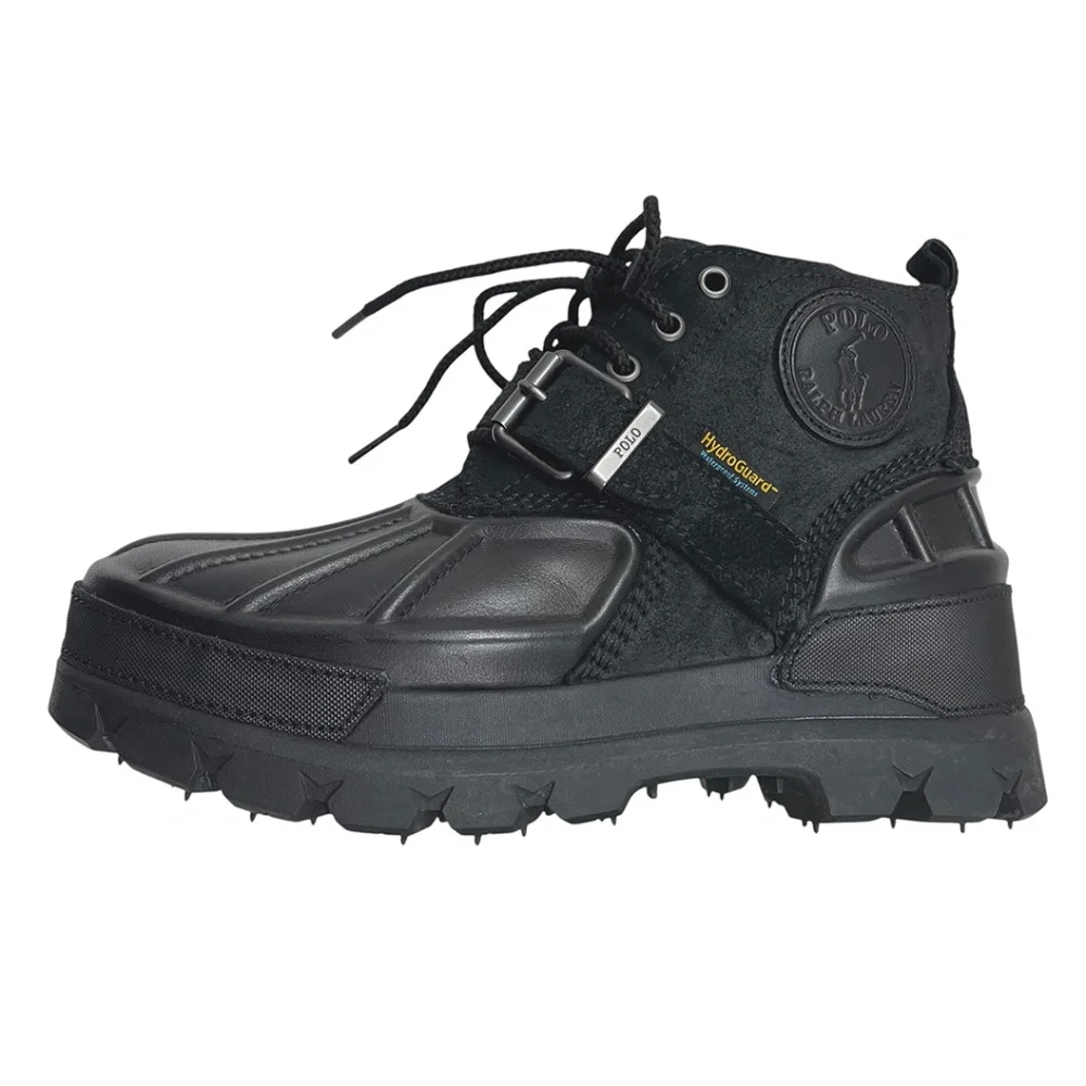 Polo Ralph Lauren Men’s Oslo Low Boot Leather & Suede Black 7D